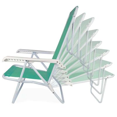 Cadeira De Praia Piscina Reclinável 8 Posições Sannet Mor Verde