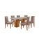 Mesa De Jantar Eloise 180cm Tampo MDF Com Vidro 6 Cadeiras Linho Capuccino Off White Naturale