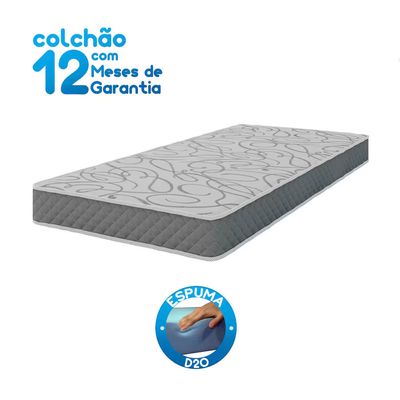Colchão Solteiro Umaflex Sublime Espuma D20 12 x 88 x 188 cm Cinza