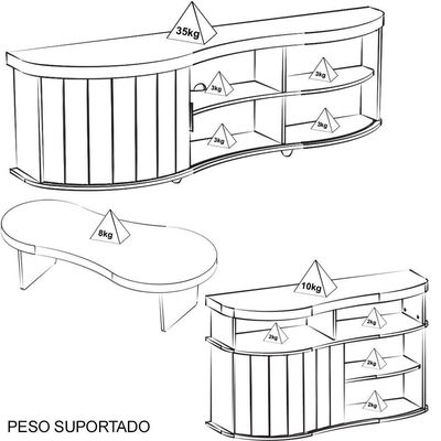 Rack Mesa Buffet Sala De Estar Mg4647 Cinamomo Off White Arly Cinamomo Off White