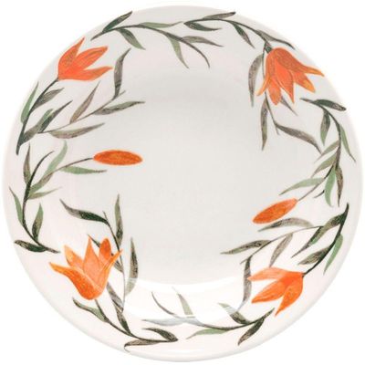 Jogo Pratos Fundo Sopa 6 Pçs 6 Pessoas Donna Lírios 21,5cm