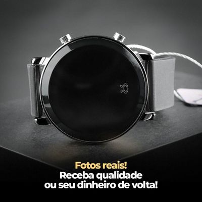 Relogio Feminino Redondo Led Silicone Digital Ajustável Presente Preto Social Original