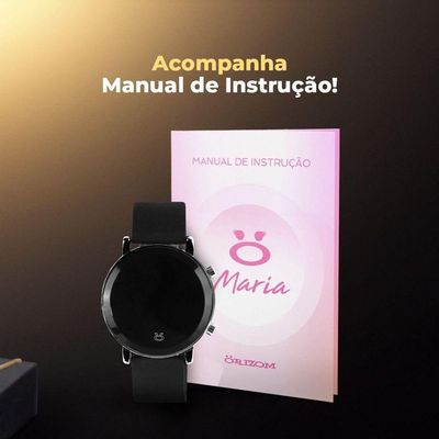 Relogio Feminino Redondo Led Silicone Digital Ajustável Presente Preto Social Original