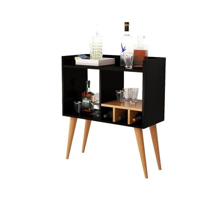 Aparador Moderno Para Salas Adega Porta Vinhos Taças Mini Bar Preto