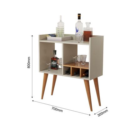 Aparador Para Salas E Recepção Com Porta Garrafas E Bebidas Off White