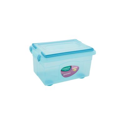 Caixa Organizadora Sanremo Top Stock em Plástico Azul com Trava Infantil 4,3L