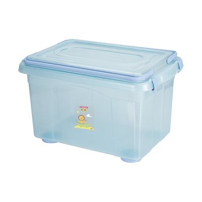 Caixa Organizadora Sanremo Top Stock em Plástico Azul com Trava Infantil 4,3L