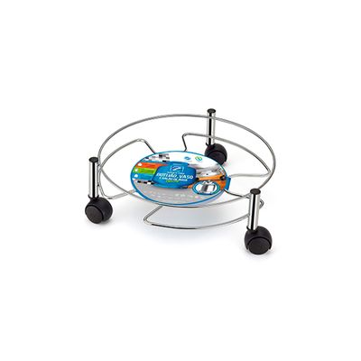 Suporte para Botijão de Gás Arthi em Aço Cromado com Rodízio.