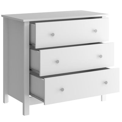 Comoda Para Quarto 3 Gavetas 76 Cm Dm219 Branco Dtall Branco