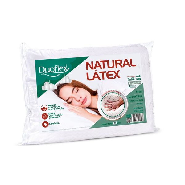 Kit 2 Travesseiros Natural Latex 50cm x 70cm Duoflex Kit 2 Travesseiros Natural Latex 50cm x 70cm Duoflex