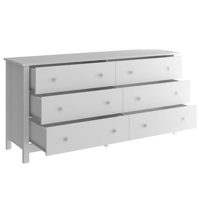 Comoda Para Quarto 6 Gavetas 146 Cm Dm221 Branco Dtall Branco