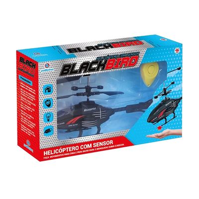 Helicóptero Black Bird Polibrinq com Sensor