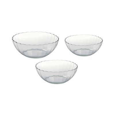 Conjunto de Tigelas Nadir Marinex Bella em Vidro com 3 Peças