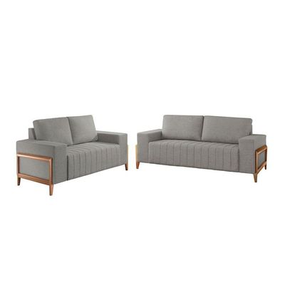 Sofá 2x3 Lugares Verona Meu Sofá Online A230 Linho Cinza