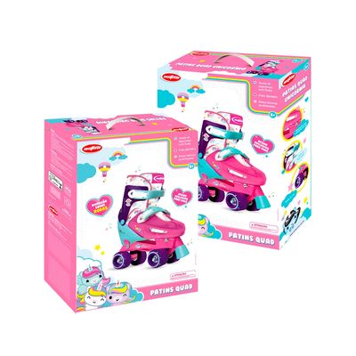 Patins Astro Toys Quad Unicórnio Tamanho 35 a 38