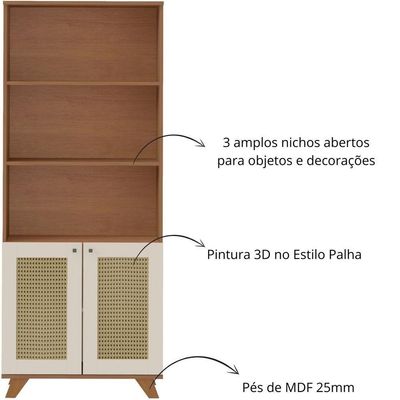 Estante Artely Trama Cinamomo Off White