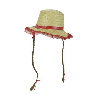 Chapéu Junino Patriarca com Renda e Trança - Item Sortido