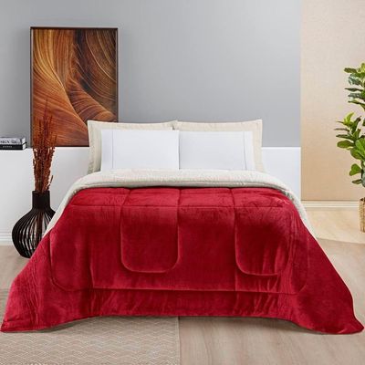 Edredom Queen Coberdrom Sherpa/mantinha Everest 1 Peça - Vermelho