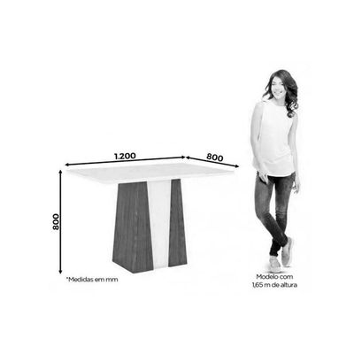 Conjunto Mesa Sala Jantar Orus Com Tampo Madeirado 120x80cm E 4 Cadeiras Isa Nature Off White Suede Marrom Henn