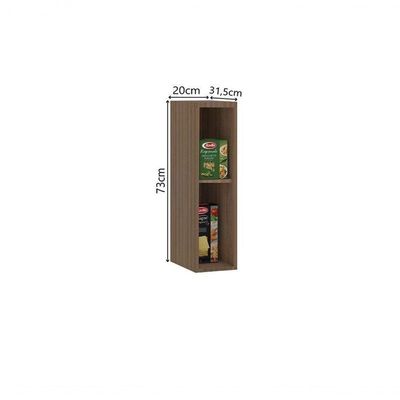 Armário Aéreo 20 Cm 1 Porta Aspen Luciane Móveis beige