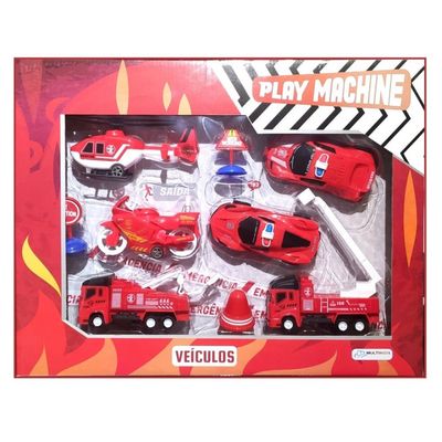 Play Machine Playset Veículos Bombeiro - Multikids