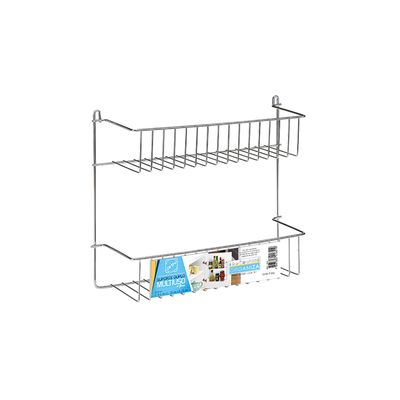 Suporte Duplo Multiuso de Fixar em Aço Cromado Arthi 30x10x26cm