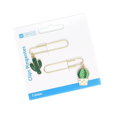 Clip Decorado Metalico Cactos 5cm com 2 Unidades