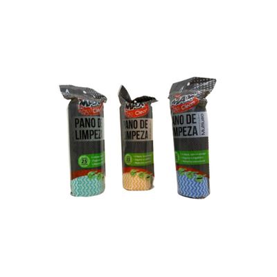 Kit Com 3 Rolos De Pano De Limpeza Multiuso Rolo 25 Panos Cd