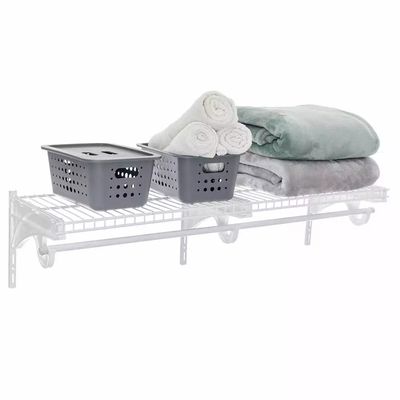 Prateleira Ventilada Metaltru com Cabideiro e Trilho Branca