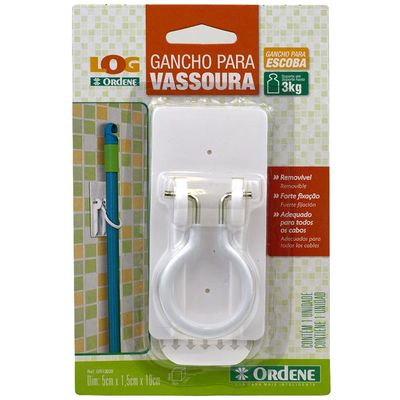 Gancho de Parede Ordene para Vassoura Branco