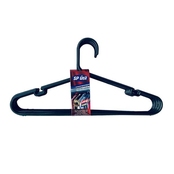 Conjunto de Cabides SP Util Leve 6 e Pague 5 Preto