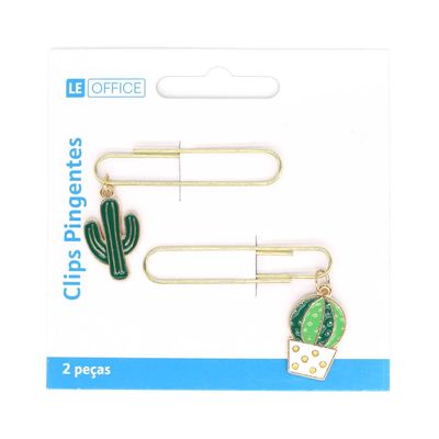 Clip Decorado Metalico Cactos 5cm com 2 Unidades