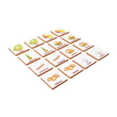 Jogo da Memória Bilíngue Memo Food Pais e Filhos