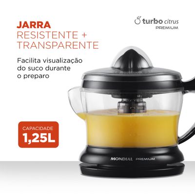 Espremedor Premium Mondial Preto 30W E-02 220