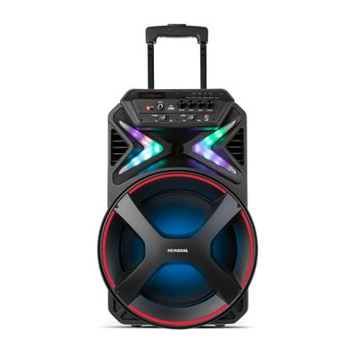 Caixa Amplificada Connect Lights Mondial Preto e Vermelho 400W RMS CM-400 Bivolt