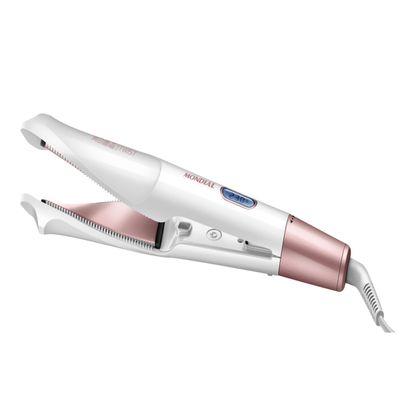 Prancha Alisadora e Modeladora Mondial Branco e Rose Gold 50W P-51 Bivolt