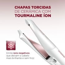 Prancha Alisadora e Modeladora Mondial Branco e Rose Gold 50W P-51
