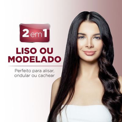 Prancha Alisadora e Modeladora Mondial Branco e Rose Gold 50W P-51 Bivolt