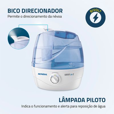 Umidificador de Ar Ultrassônico Mondial Comfort Air 2 NUA-02 Bivolt