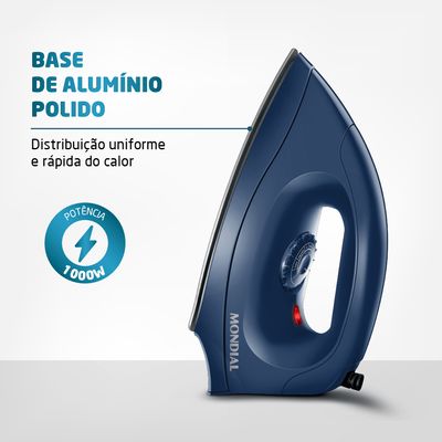 Ferro de Passar a Seco Mondial Azul 1200W FSN-55-BL 110
