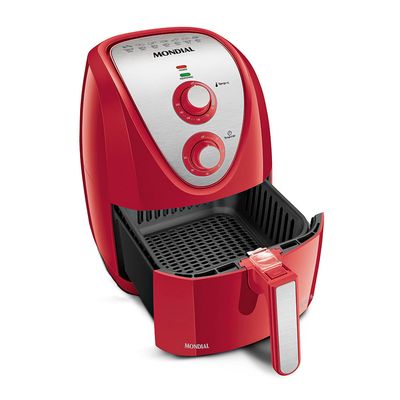Fritadeira Sem Óleo Air Fryer 5L Mondial Vermelho e Inox 1900W AFN-50-RI 110