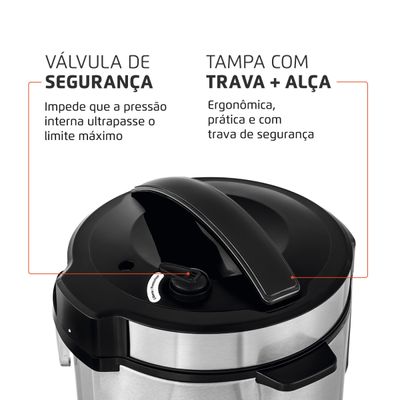 Panela de Pressão Elétrica Pratic Cook 5 L Premium I PE-48-5L-I 110