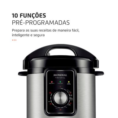 Panela de Pressão Elétrica Mondial Pratic Cook 3L Premium I PE-47-3L-I 110