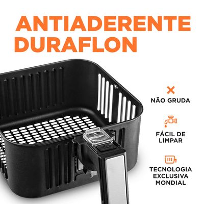 Fritadeira Sem Óleo Air Fryer 5L Mondial Preto e Inox 1900W AFN-50-BI 110