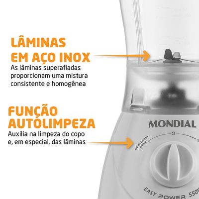 Liquidificador Easy Power Mondial Branco 550W L-550-W 110