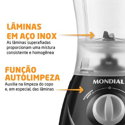 Liquidificador Easy Power Mondial Preto 550W L-550-B 110