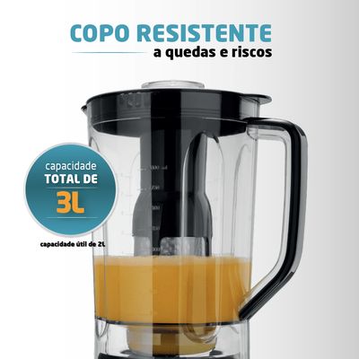 Liquidificador Turbo Mondial Preto e Inox 1000W L-1000 BI 110