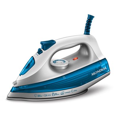 Ferro a Vapor Mondial Branco e Azul 1200W FVN-01-BL 220