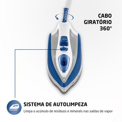 Ferro a Vapor Mondial Branco e Azul 1200W FVN-01-BL 110