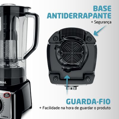 Liquidificador Turbo Mondial Preto e Inox 1000W L-1000 BI 220